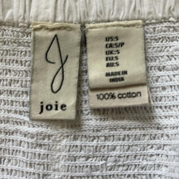 Joie. Shorts  Sleep shorts.  100% cotton. White yellow teal. Elastic.+ Smocking - Picture 6 of 7